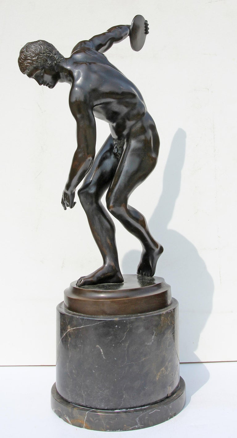 19th Century Bronze Sculpture "The Discus Thrower" at 1stDibs