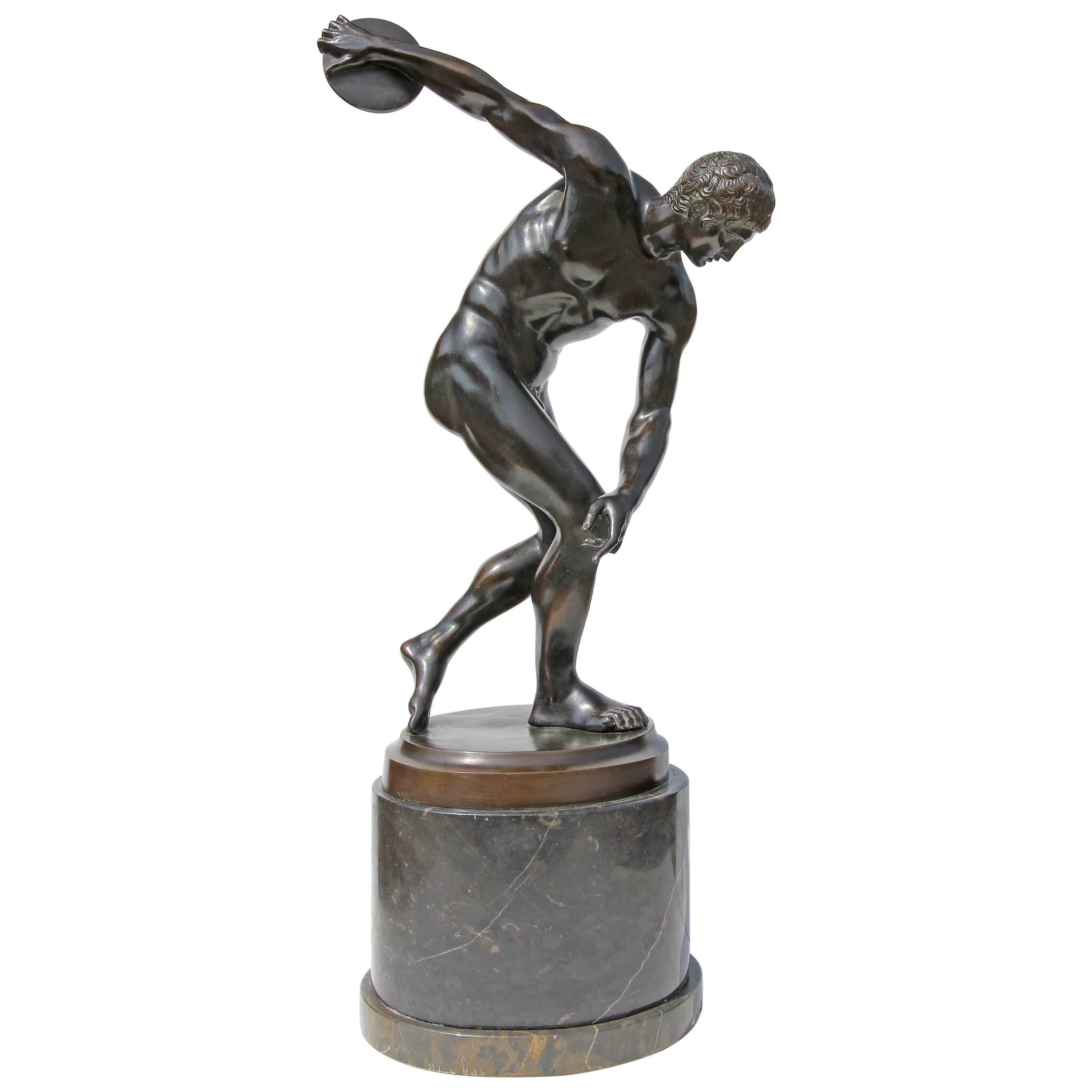 19th Century Bronze Sculpture "The Discus Thrower"