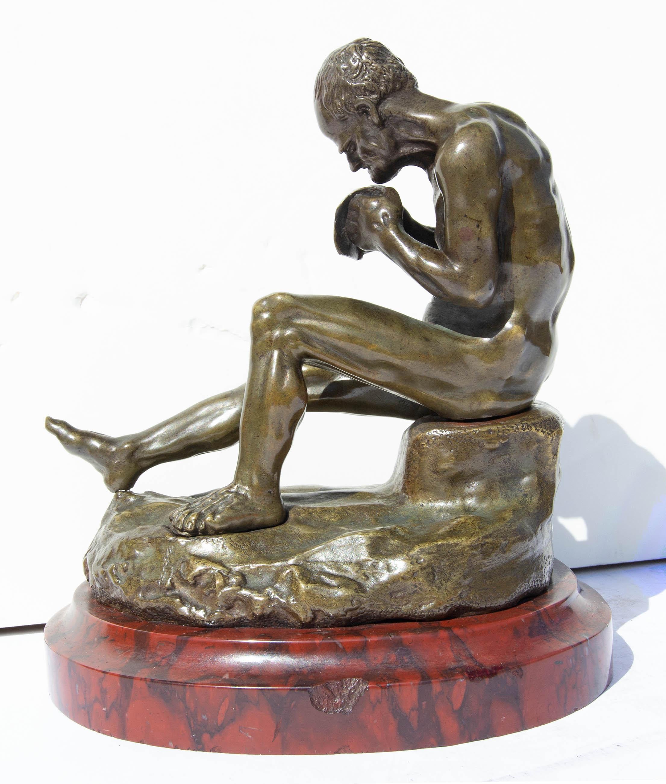 Patiné sculpture en bronze du 19e siècle 