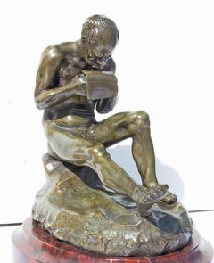 Escultura de bronce del siglo XIX "La carta"