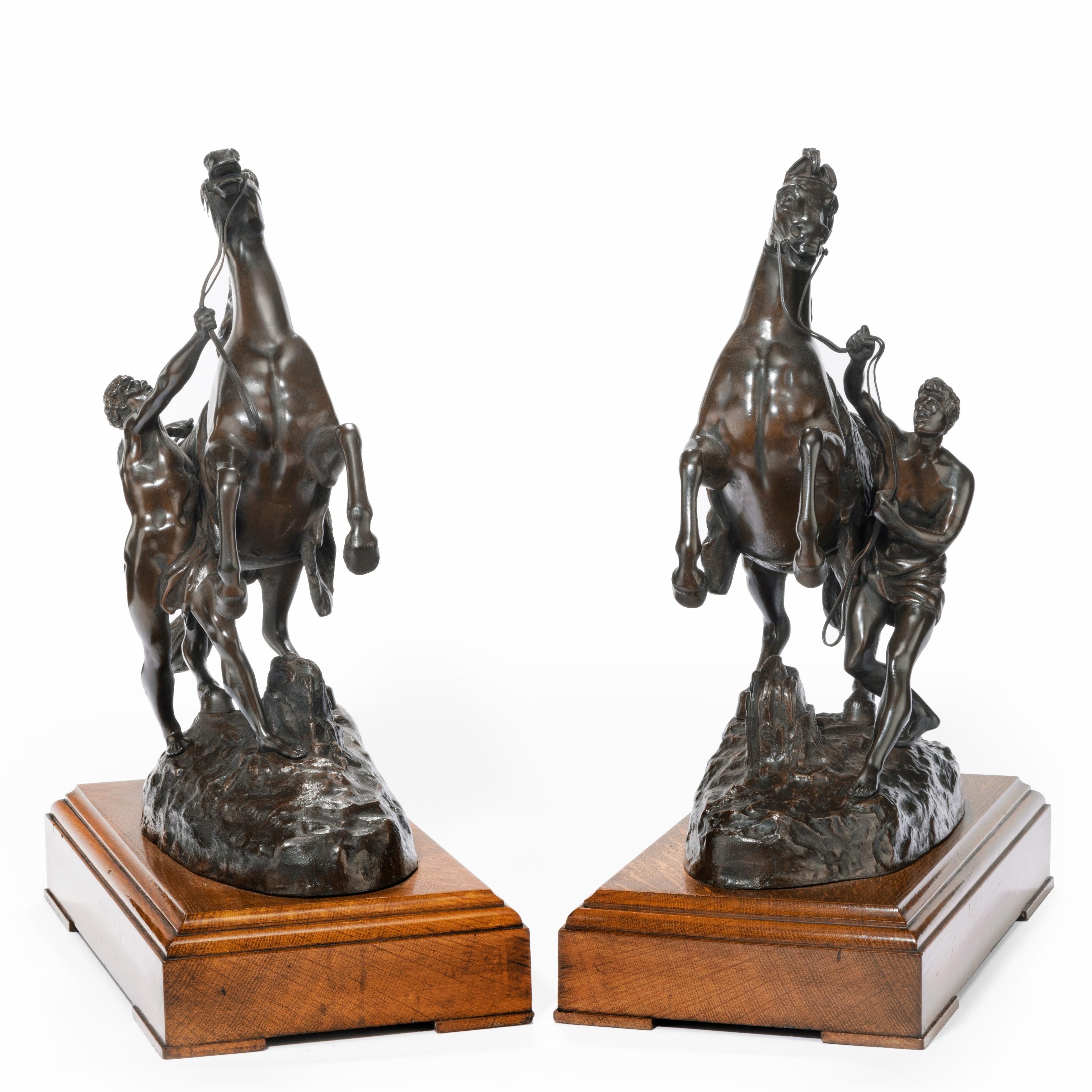 19th Century Bronze Sculptures of the Marly Horses 1