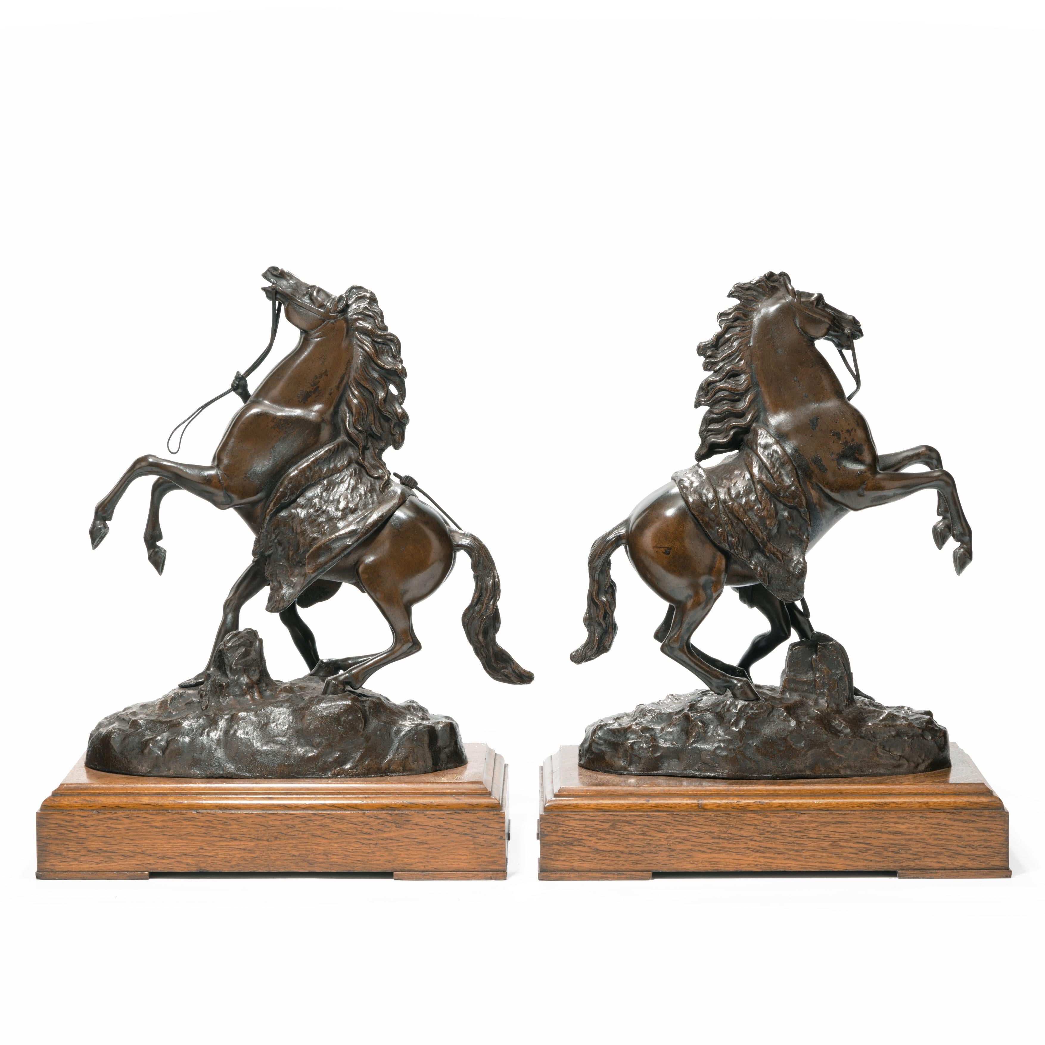 19th Century Bronze Sculptures of the Marly Horses 2