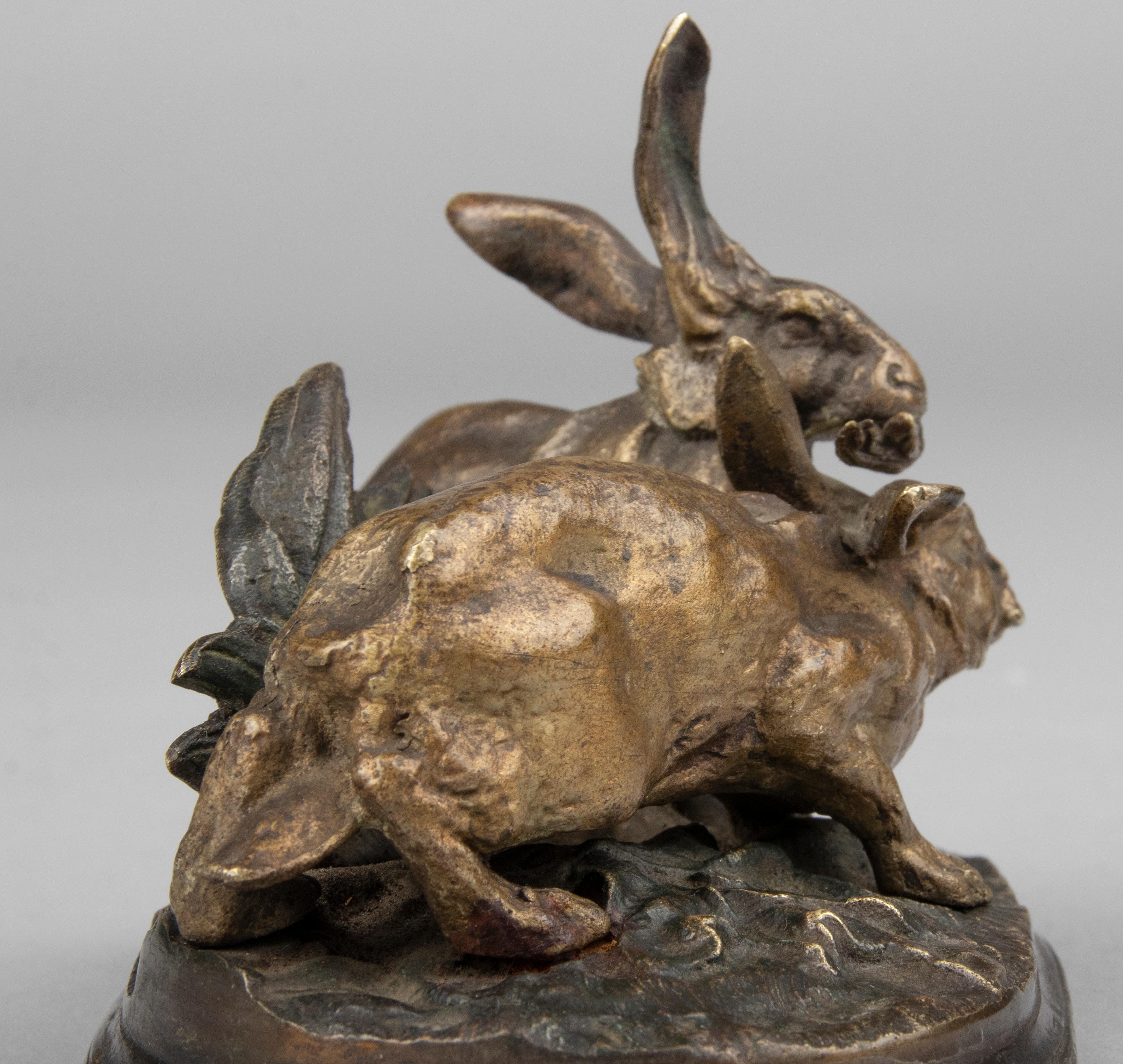 19th Century Bronze Sculture Hares by Pierre-Jules Mène For Sale 9