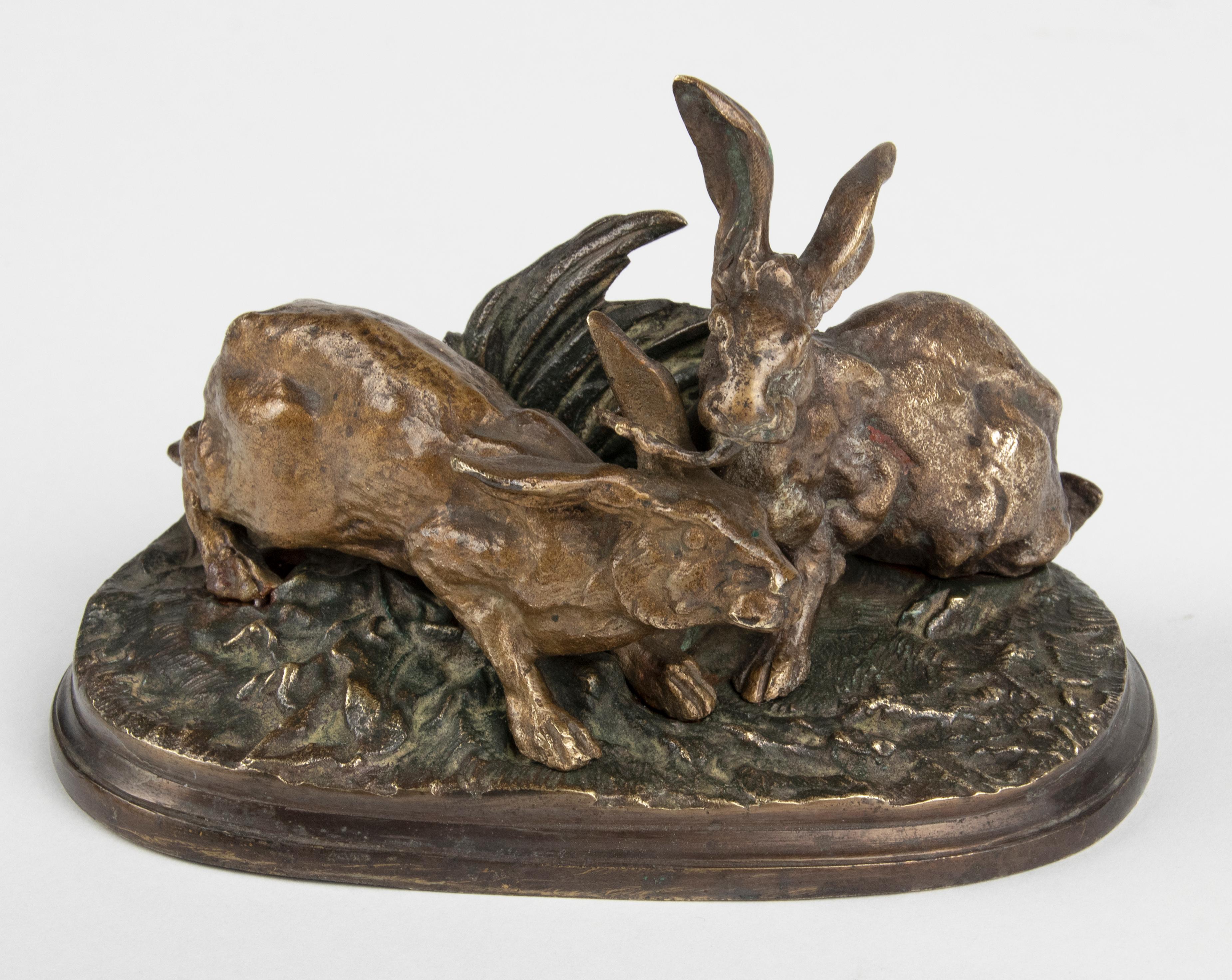 Bronze-Skulpturengeschirr von Pierre-Jules Mne aus dem 19. Jahrhundert (Französisch) im Angebot