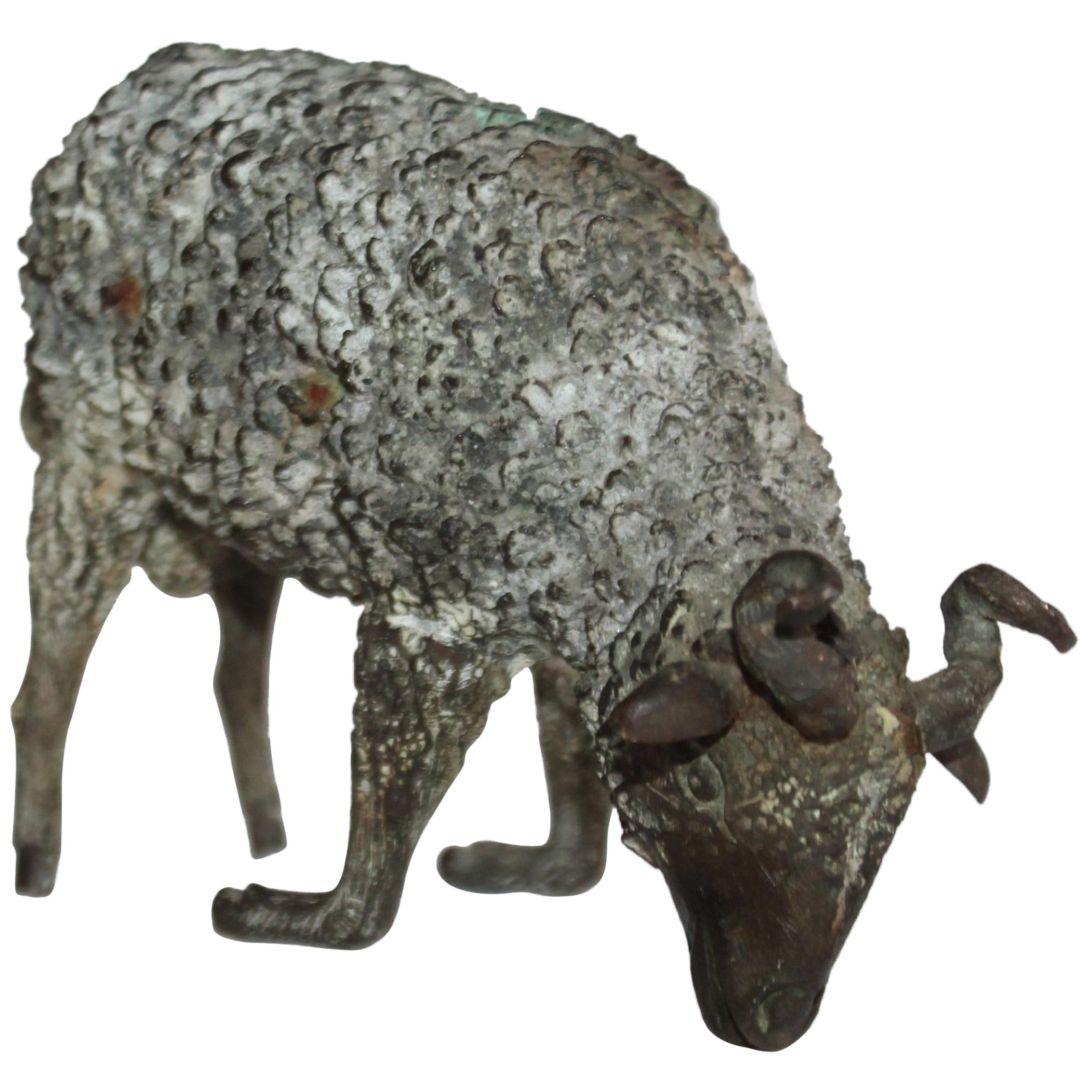 19th Century Bronze Sheep Handcrafted Sculpture For Sale