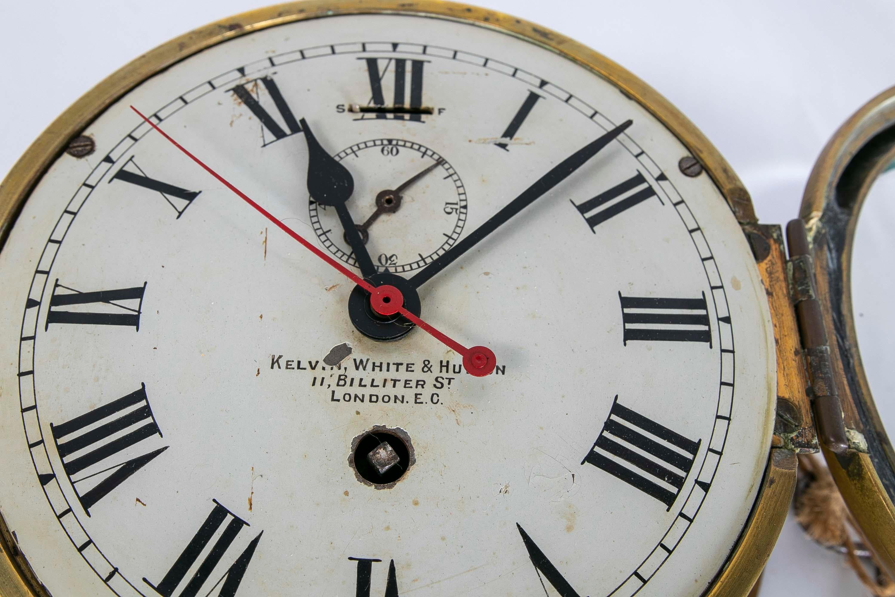 Horloge de bateau en bronze du 19ème siècle de Kelvin White & Hutton, Londres en vente 5