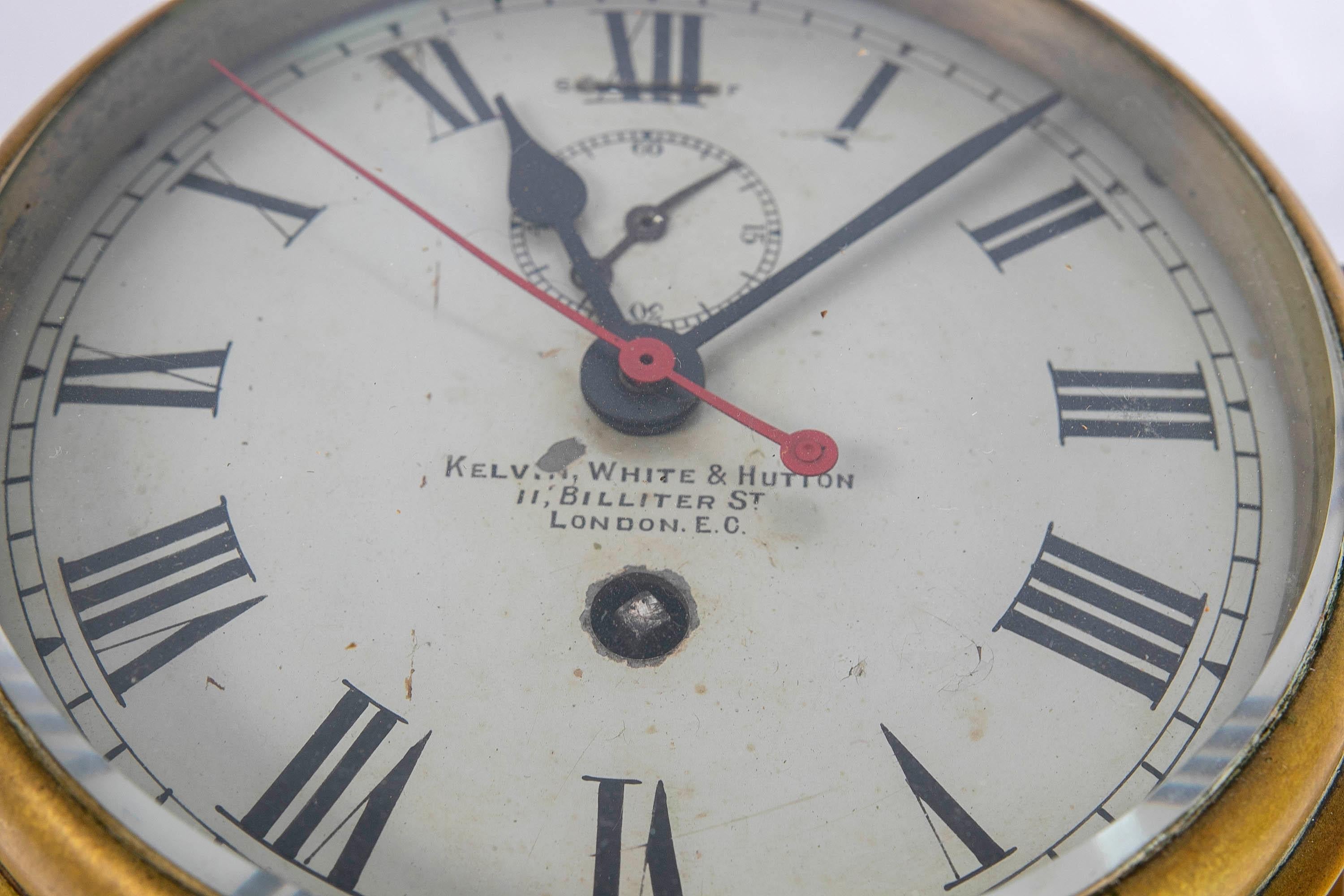 English 19th Century Bronze Ship's Clock from Kelvin White & Hutton, London For Sale