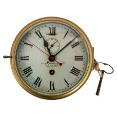 19th Century Bronze Ship's Clock from Kelvin White & Hutton, London