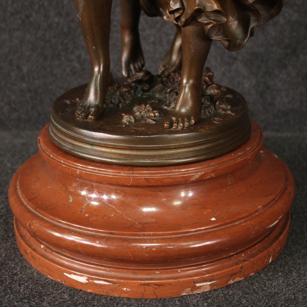 Late 19th Century 19th Century Bronze Signed Dumaige French Sculpture Cupid and Psyche, 1880