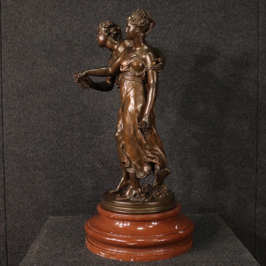 19th Century Bronze Signed Dumaige French Sculpture Cupid and Psyche, 1880 1