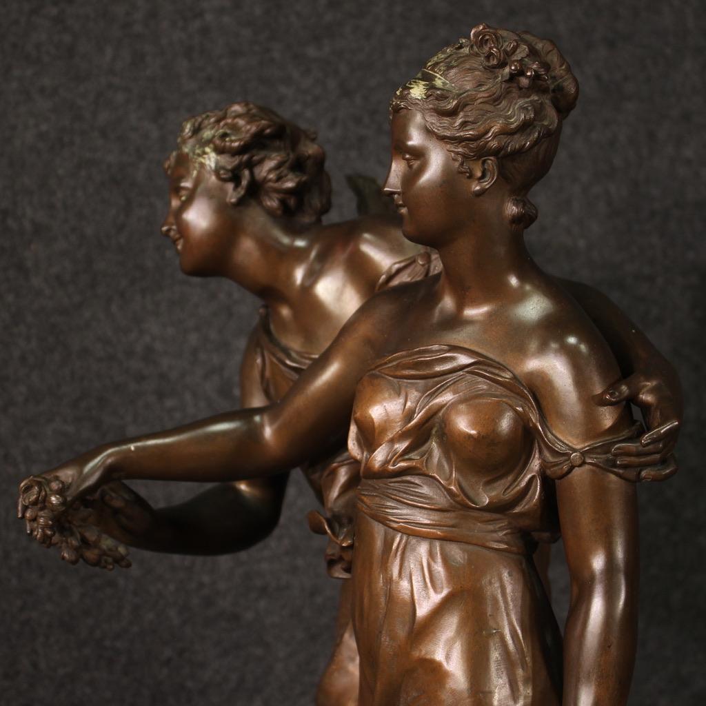 19th Century Bronze Signed Dumaige French Sculpture Cupid and Psyche, 1880 2