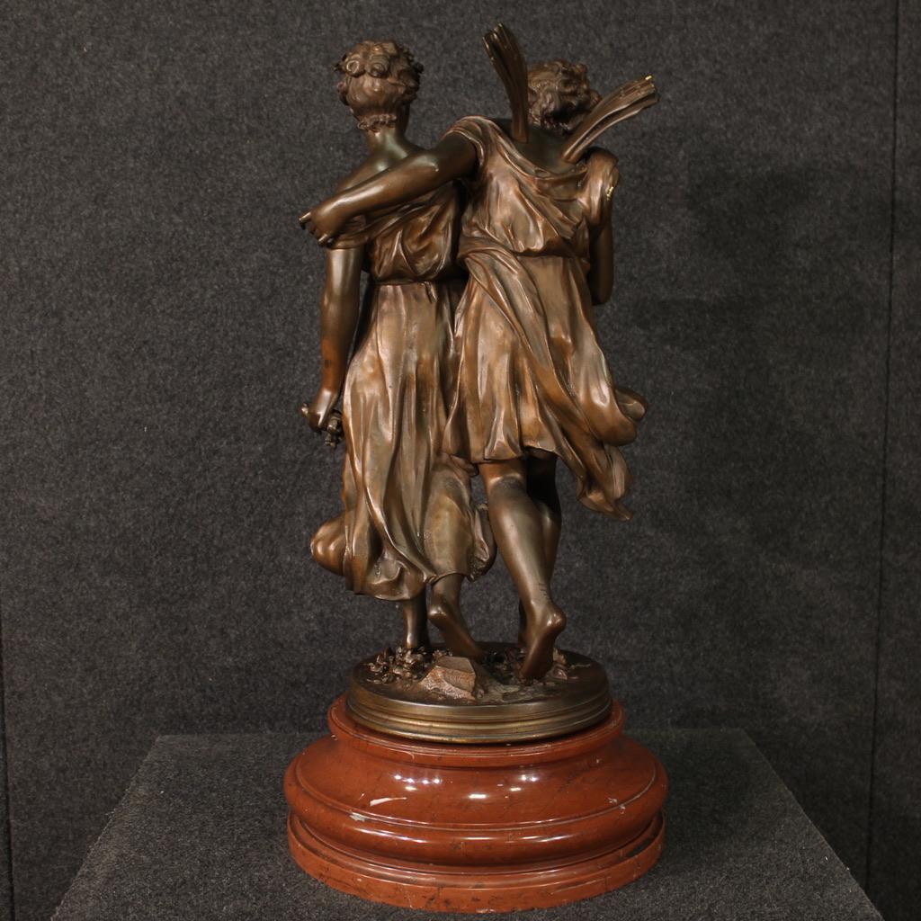 19th Century Bronze Signed Dumaige French Sculpture Cupid and Psyche, 1880 4