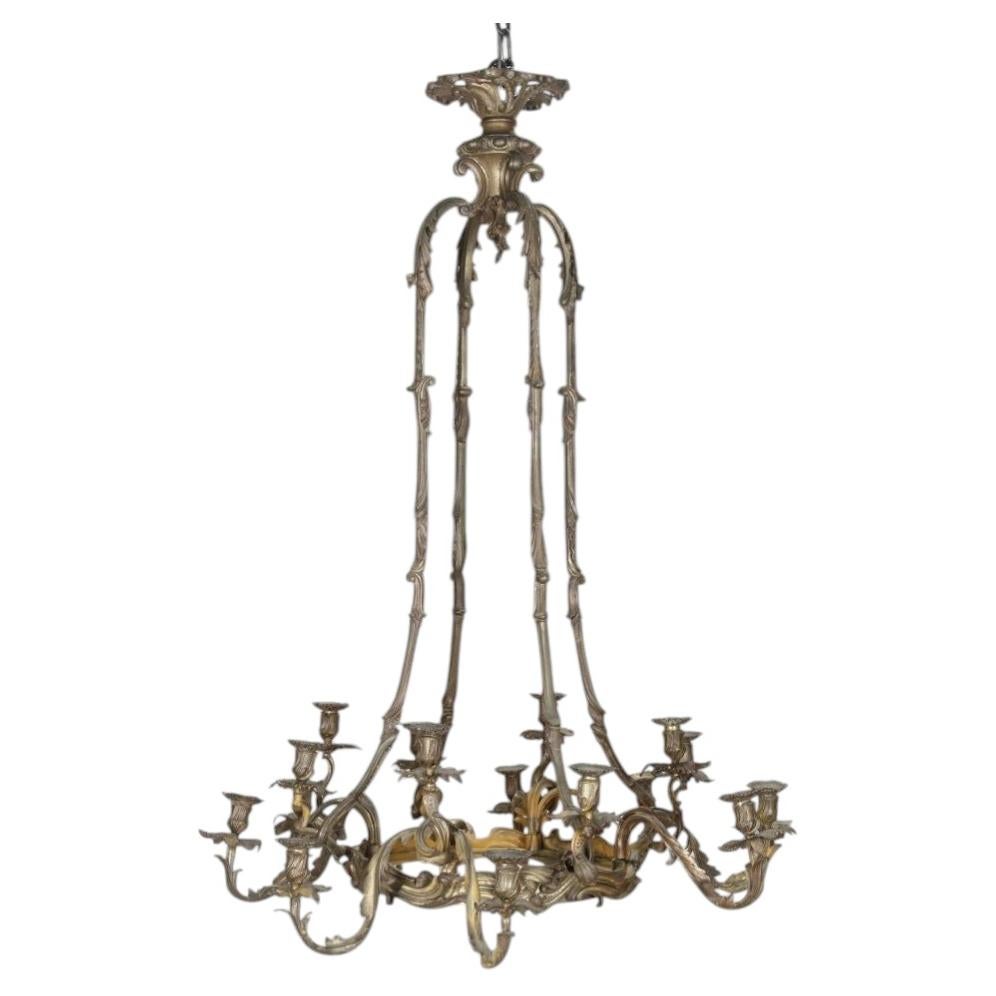 19th Century Bronze Sixteen Light Chandelier