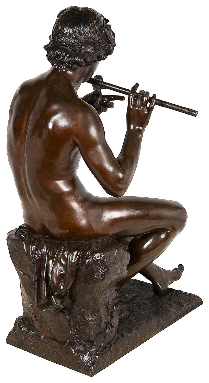 19th Century Bronze Snake Charmer, by A. Thabard In Good Condition In Brighton, Sussex