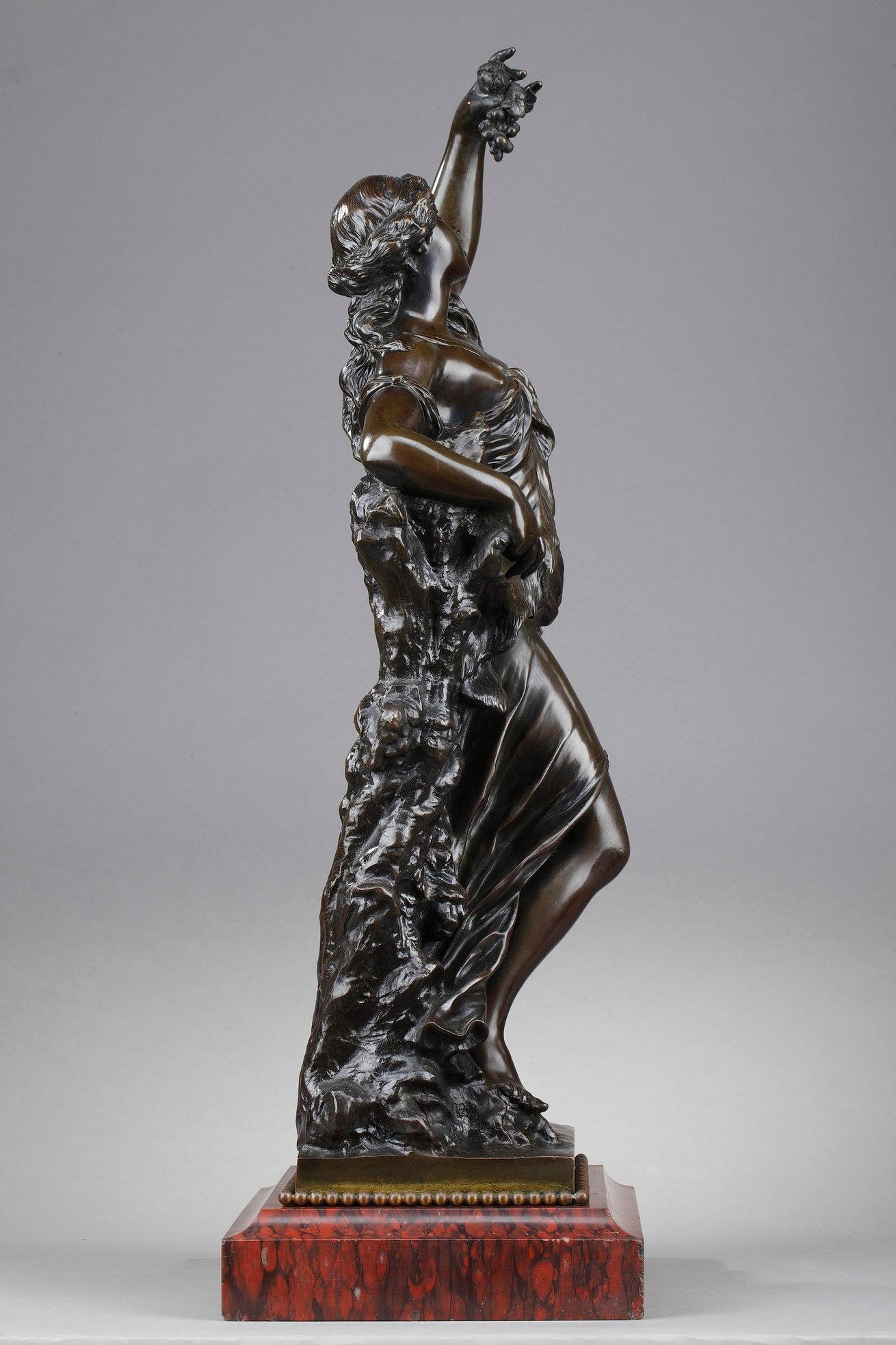 French 19th Century Bronze Statue: Bacchante For Sale