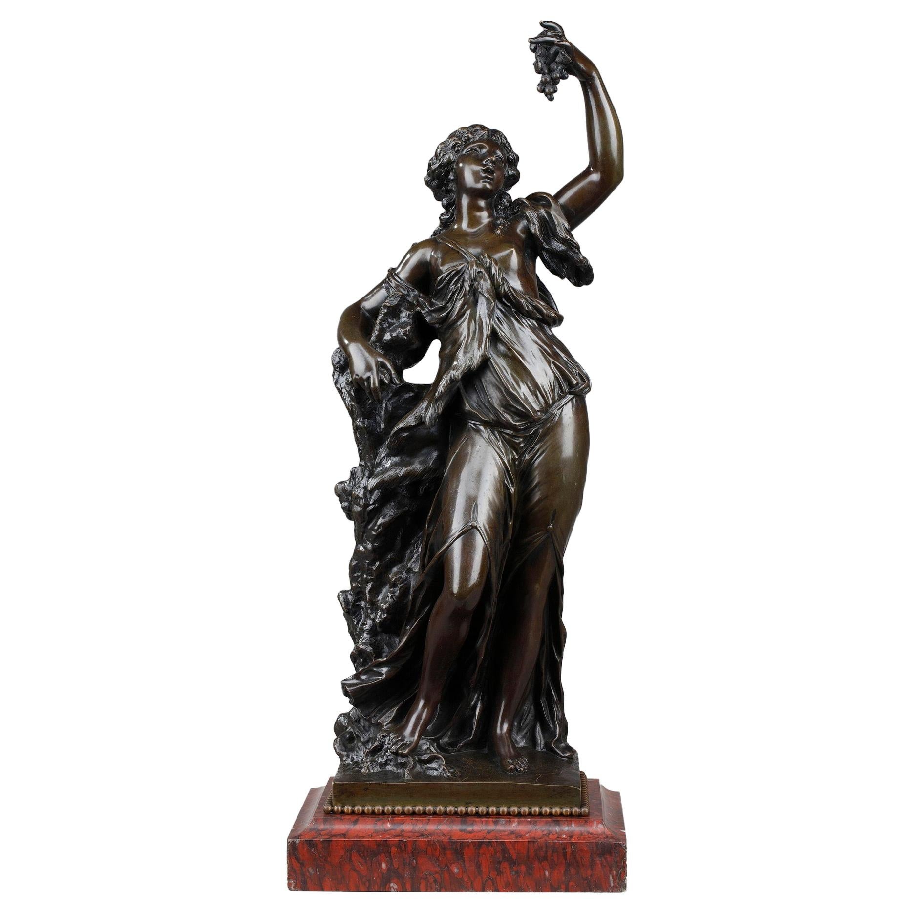 Estatua de bronce del siglo XIX: Bacante