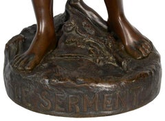 Estatua de bronce del siglo XIX ' Le Serment' de Oscar Ruffony.
