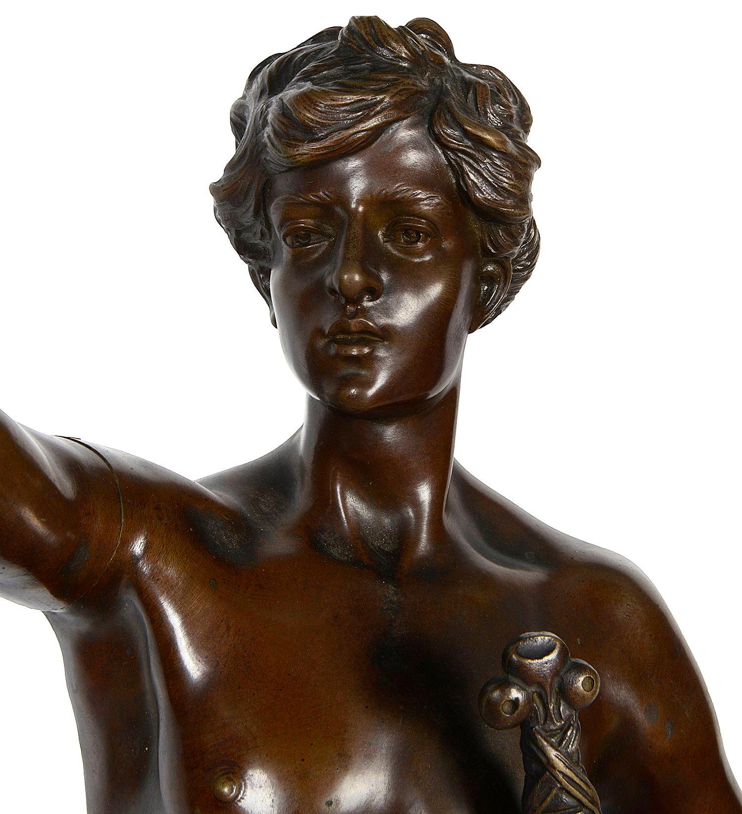 Classical Greek 19th Century Bronze statue ' Le Serment' by Oscar Ruffony. For Sale