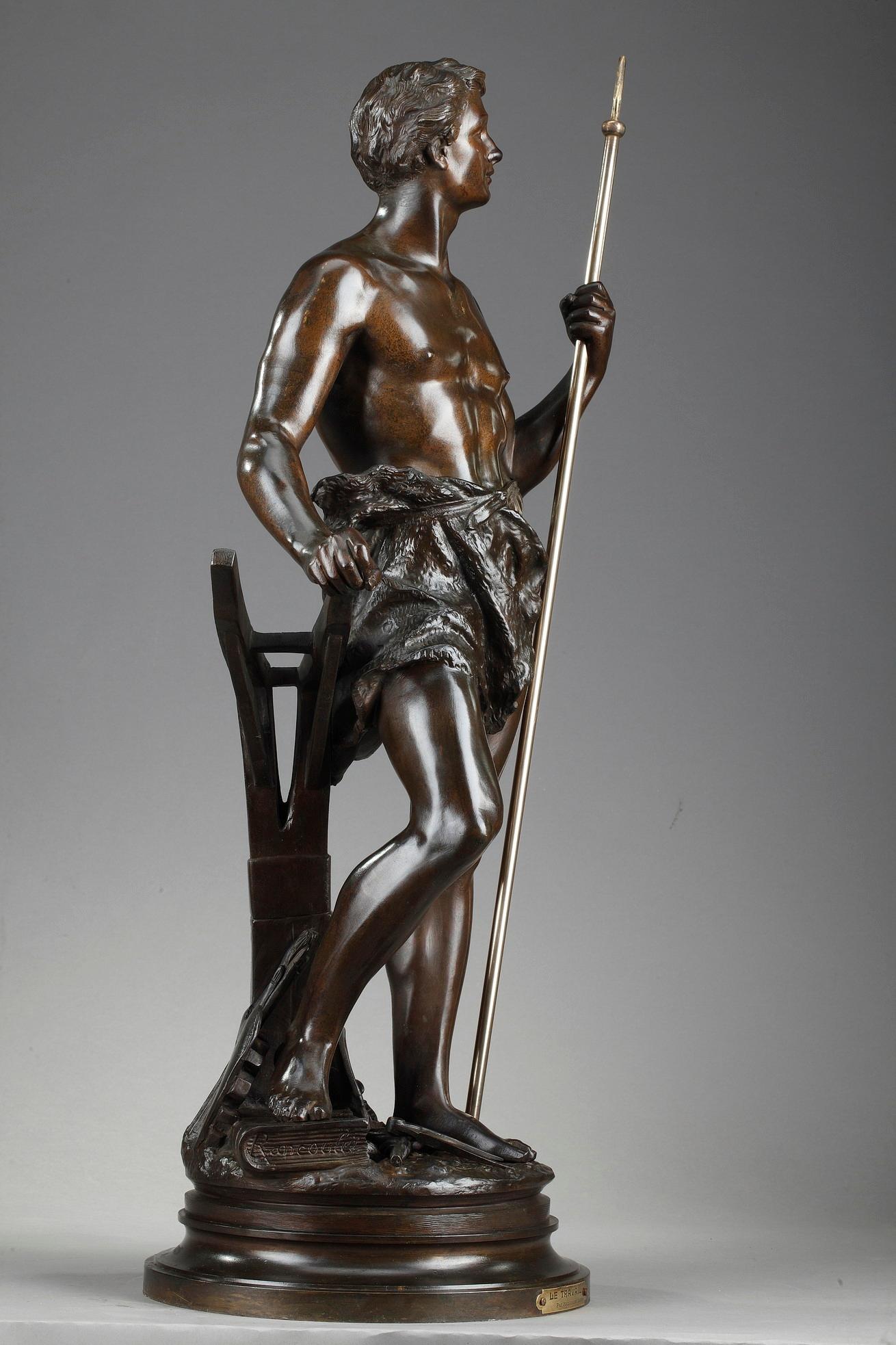 Statue en bronze du 19e siècle : Le Travail, par Ernest Rancoulet en vente 3
