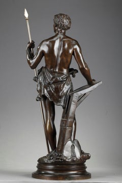 19th Century Bronze Statue: Le Travail, by Ernest Rancoulet