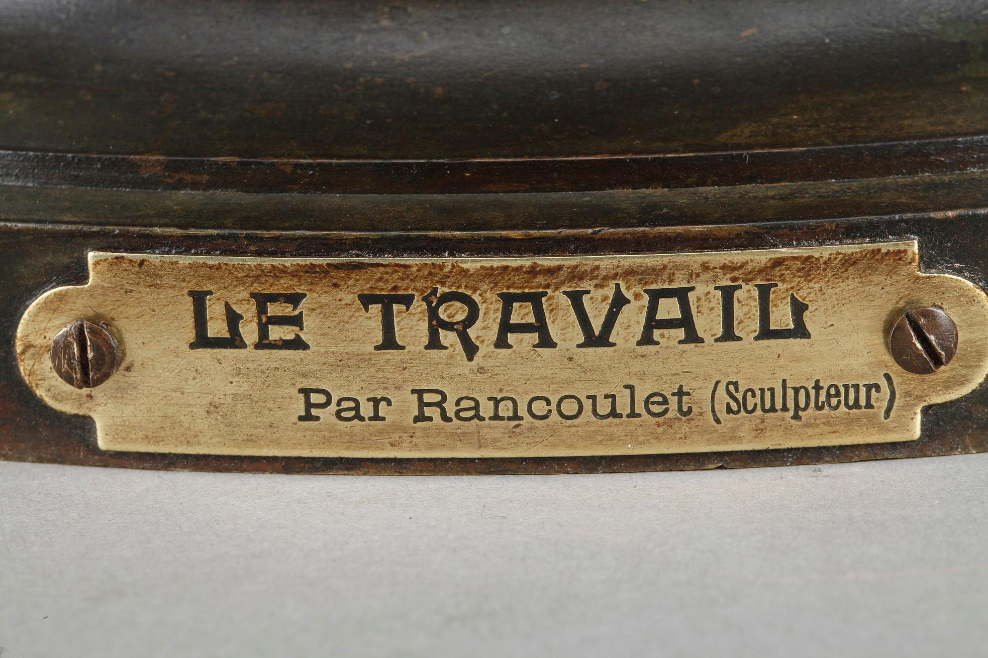 Napoleon III 19th Century Bronze Statue: Le Travail, by Ernest Rancoulet