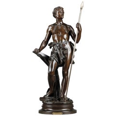 Statue en bronze du 19e siècle : Le Travail, par Ernest Rancoulet