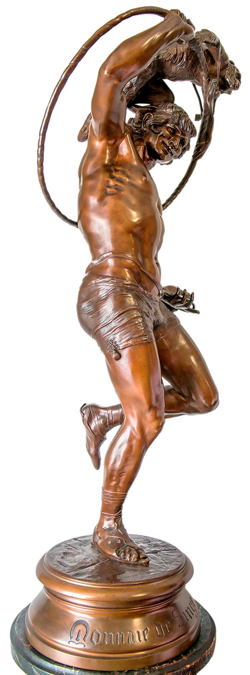 19th Century Bronze Statue of a Circus Act by F. Rolard 8