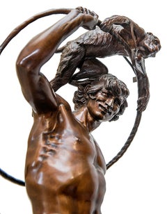 19th Century Bronze Statue of a Circus Act by F. Rolard