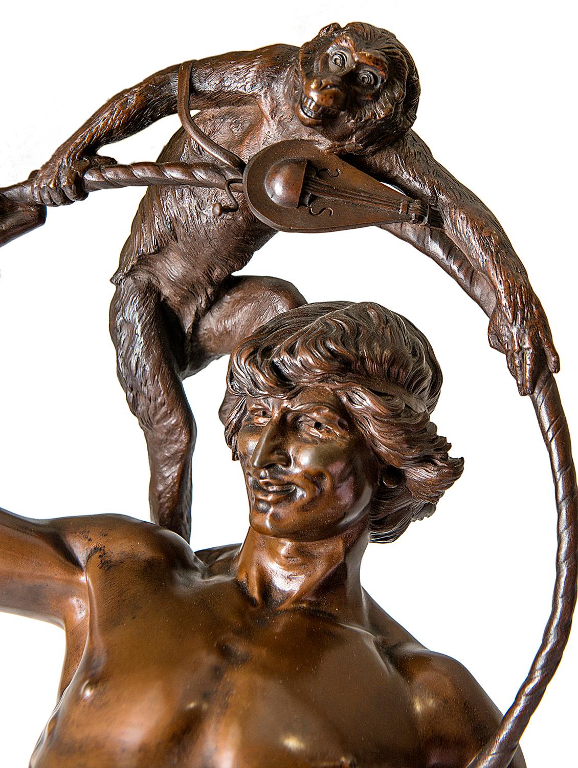 19th Century Bronze Statue of a Circus Act by F. Rolard In Good Condition In Brighton, Sussex