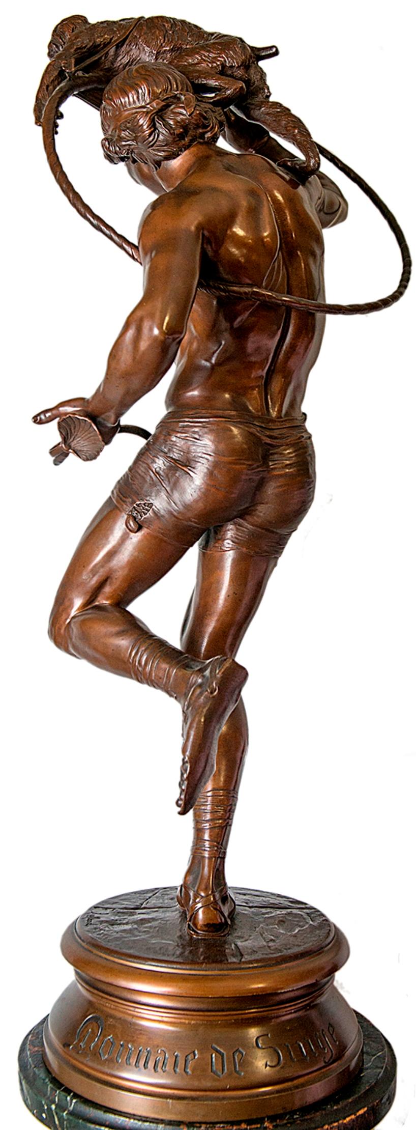 19th Century Bronze Statue of a Circus Act by F. Rolard 1