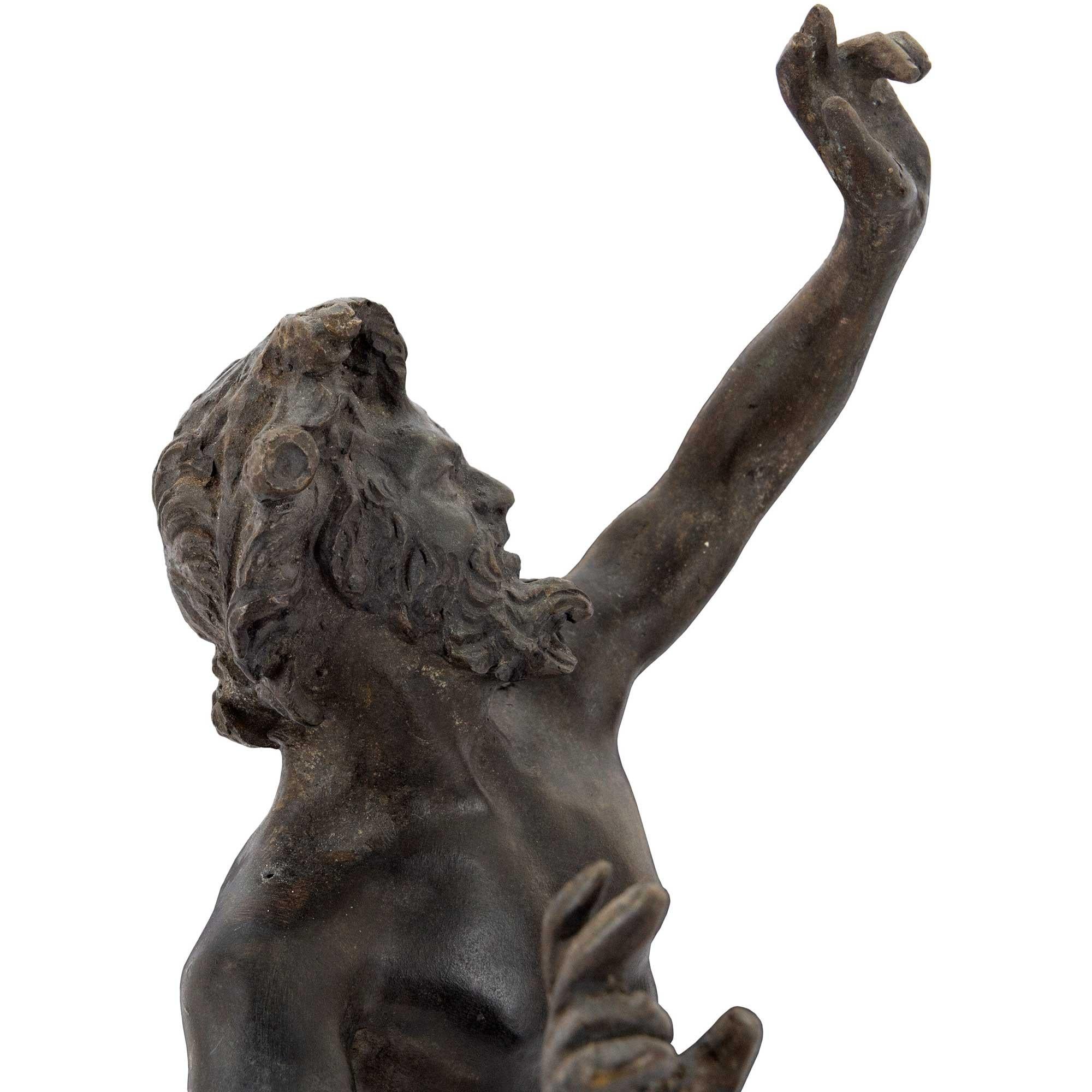 XIXe siècle Statue en bronze du 19e siècle représentant un faune en vente