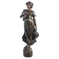19th Century Bronze Statue of a Female Water Carrier, by Hans Schork