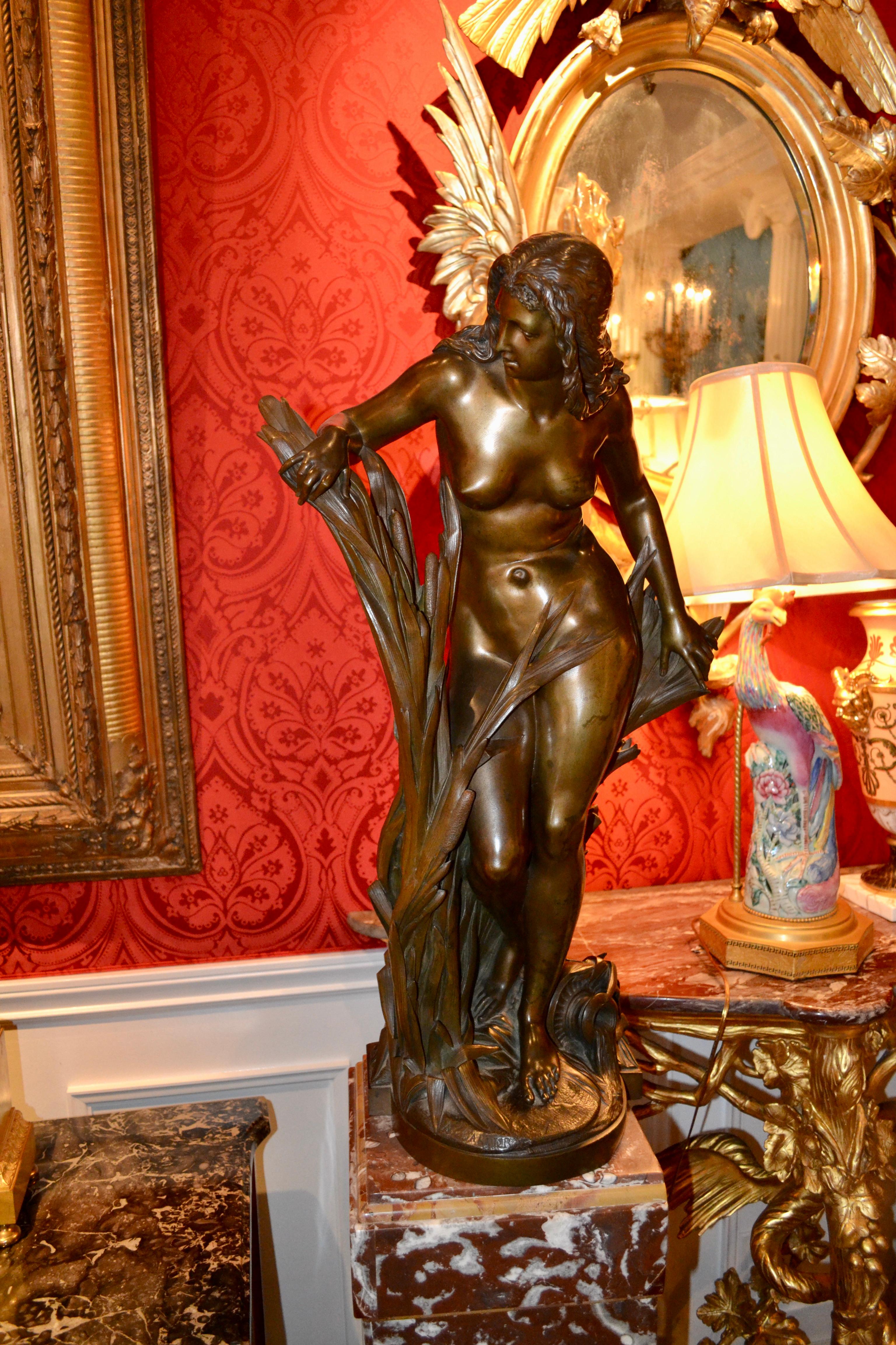 statue en bronze d'une nymphe:: 19e siècle:: par A. Carrier en vente 5