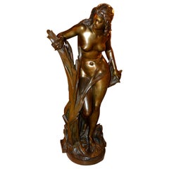 19th Century Bronze Statue of a Nymph by A. Carrier