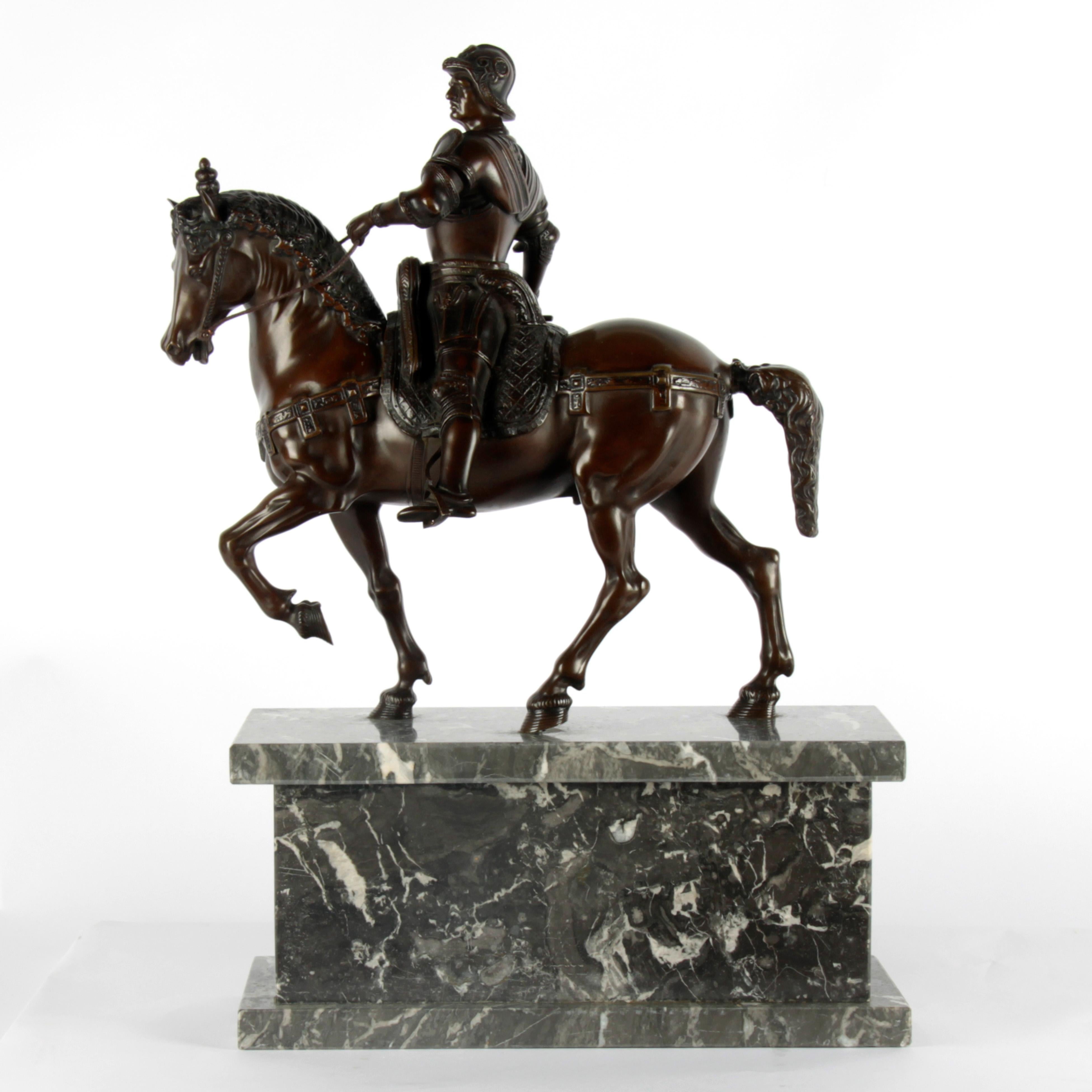 Statue en bronze de Bartolomeo Colleoni du 19ème siècle Bon état - En vente à Esbeek, NL