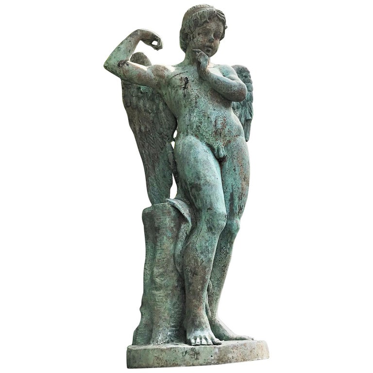 19th Century Bronze Statue of Cupid Centrepiece Decorative Garden ...