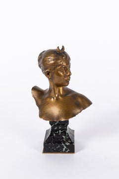 19th century bronze statue of Diana, goddess of the hunt by Alexandre Falguière