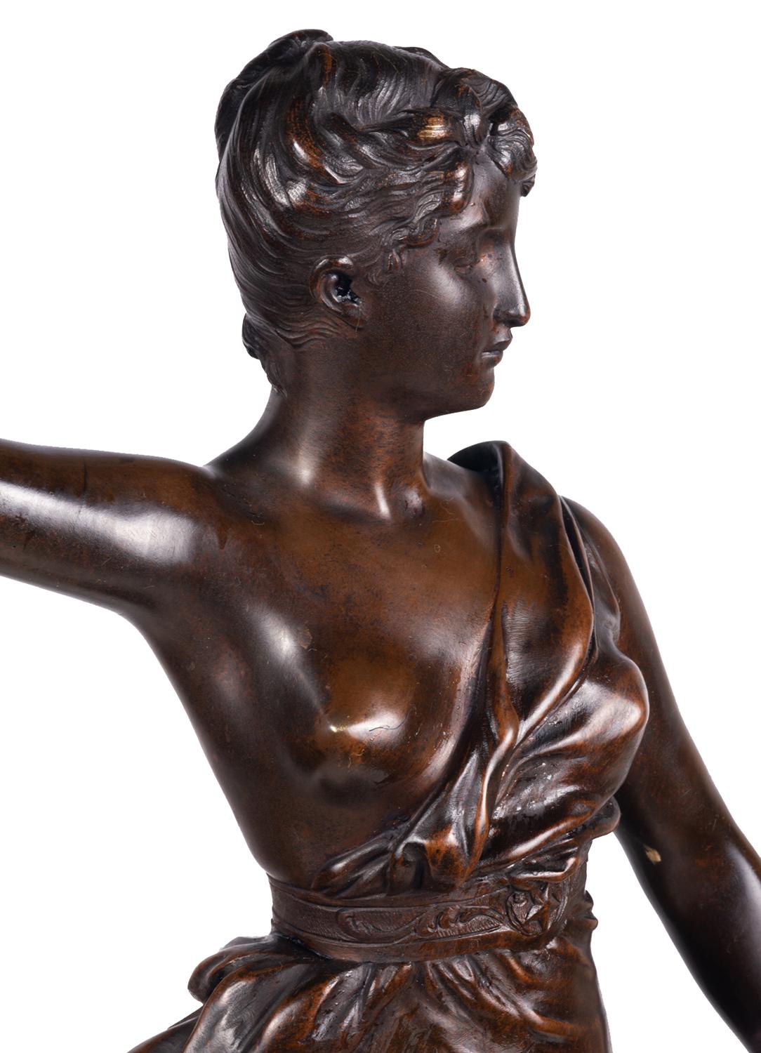 19th Century Bronze Statue of Diana the Huntress 5
