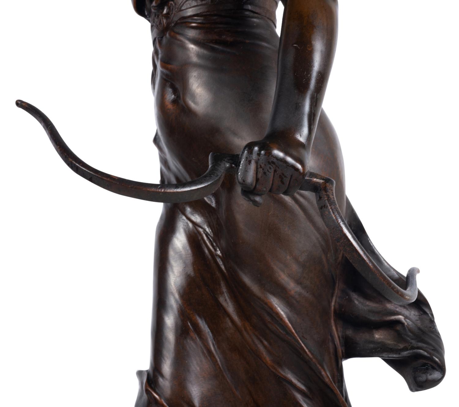 19th Century Bronze Statue of Diana the Huntress 8