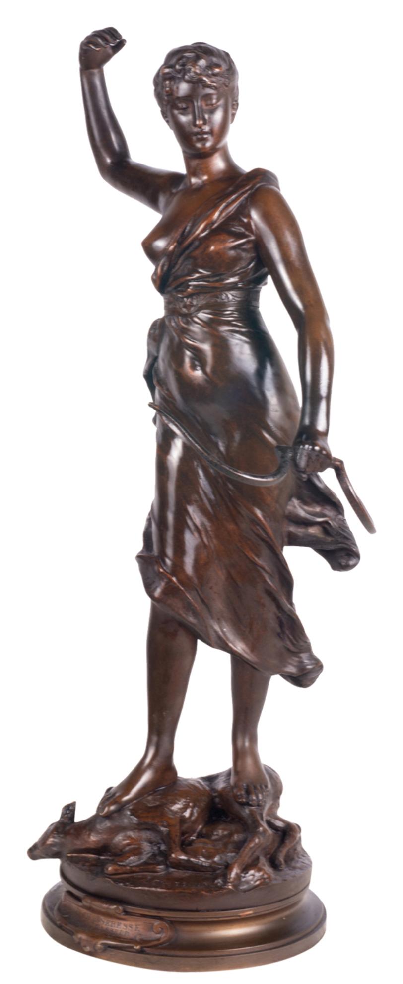 A good quality late 19th century French bronze statue of Diana the Huntress.
Signed, Levasseur.