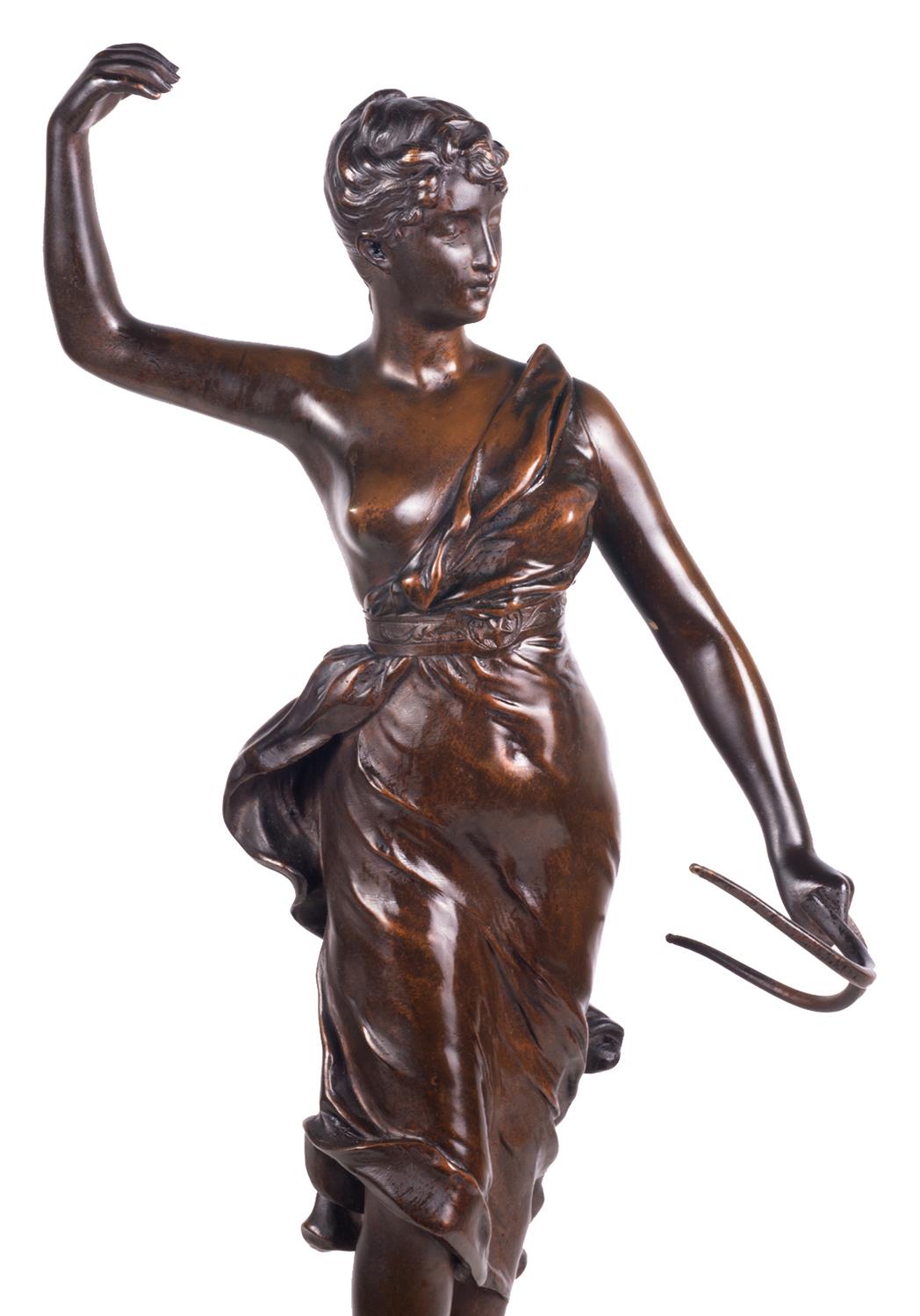 19th Century Bronze Statue of Diana the Huntress In Good Condition In Brighton, Sussex