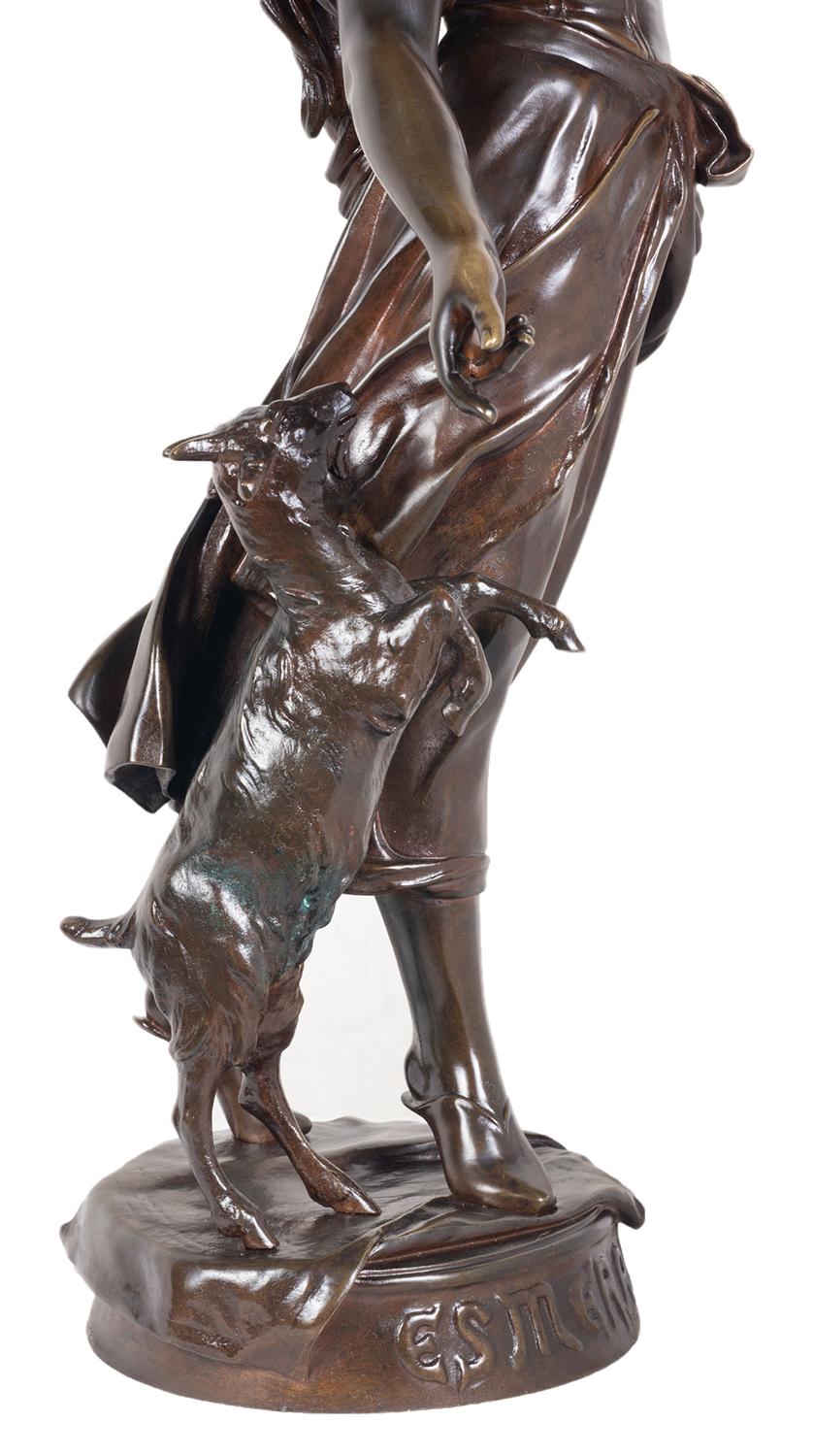 Statue d'Esmeralda en bronze du 19e siècle, par Marioton en vente 1