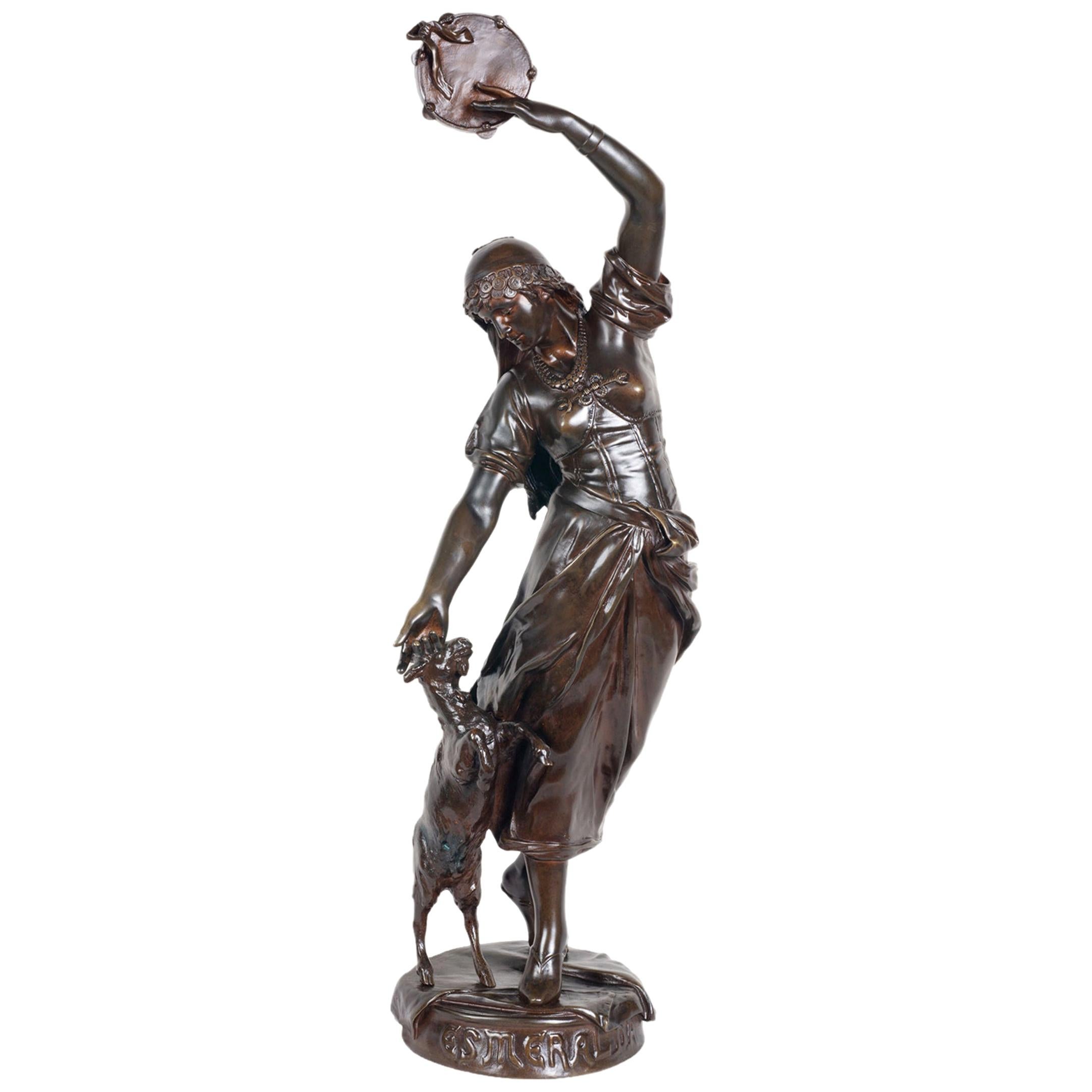 19th Century Bronze Statue of Esmeralda, by Marioton For Sale