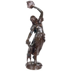 Statue d'Esmeralda en bronze du 19e siècle, par Marioton