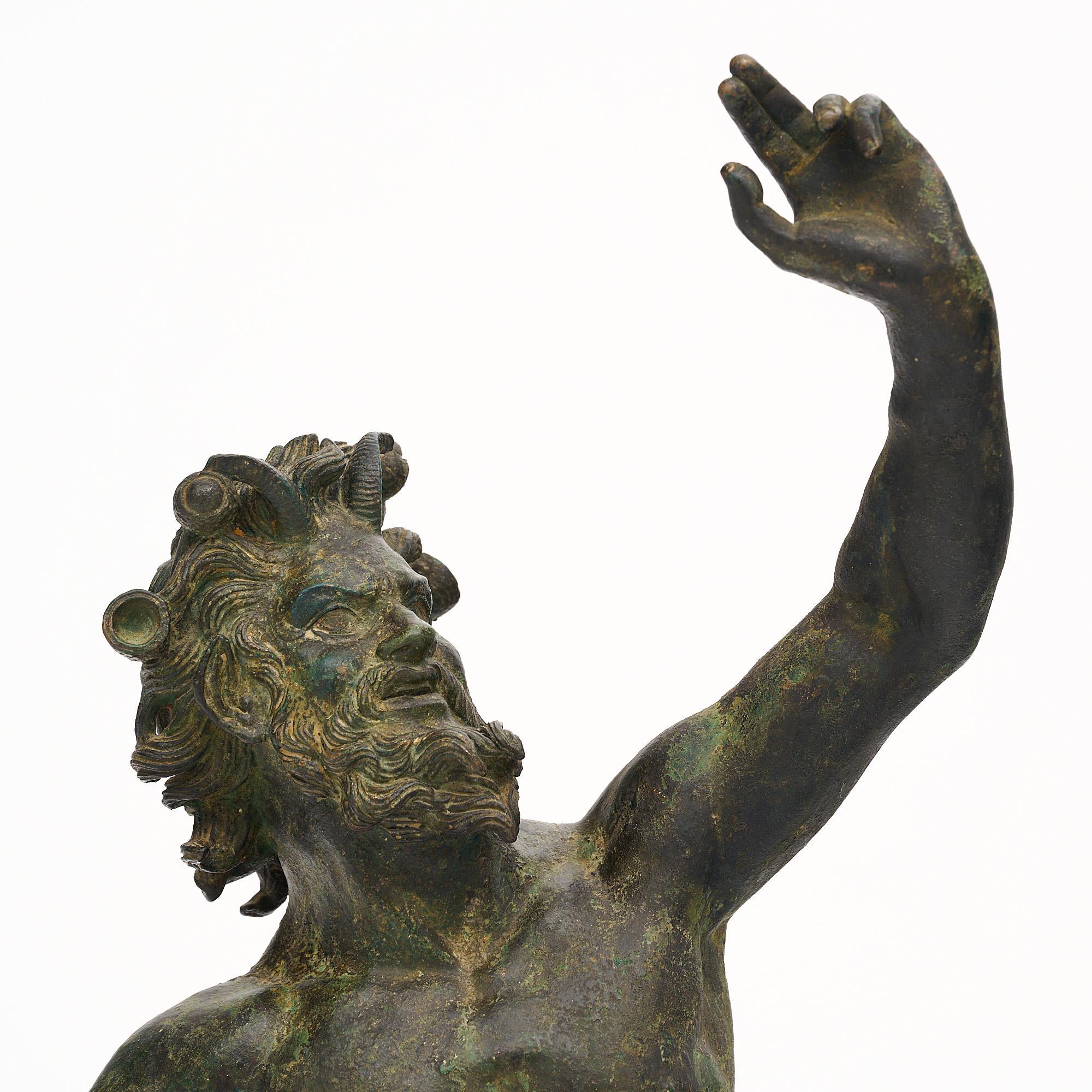 19Th Century Bronze Statue of Faun by Chiurazzi In Good Condition In Austin, TX