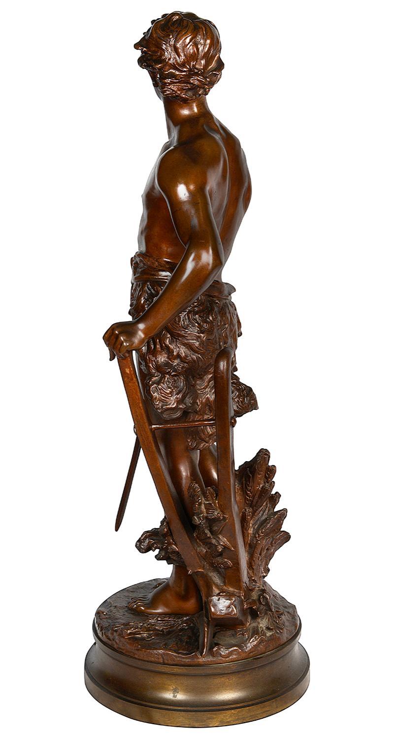 19th Century Bronze statue of 'Le Devoir' by Gaudez In Good Condition For Sale In Brighton, Sussex