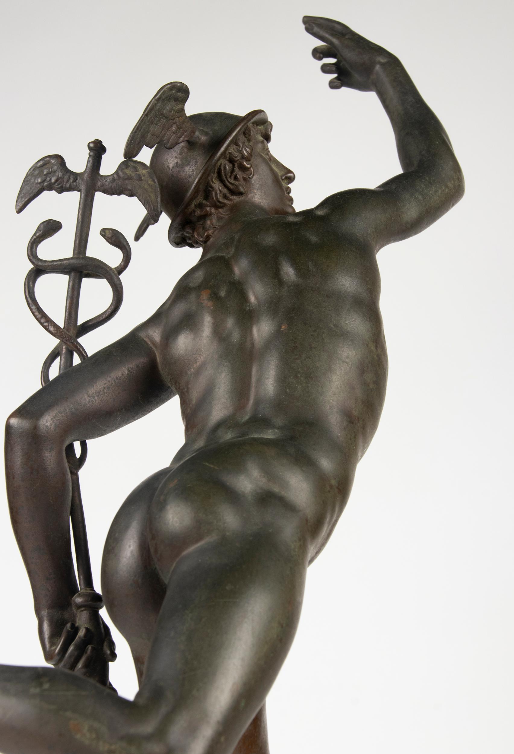 Statue de Mercure en bronze du 19ème siècle / Hermès par Ferdinand Barbedienne 11