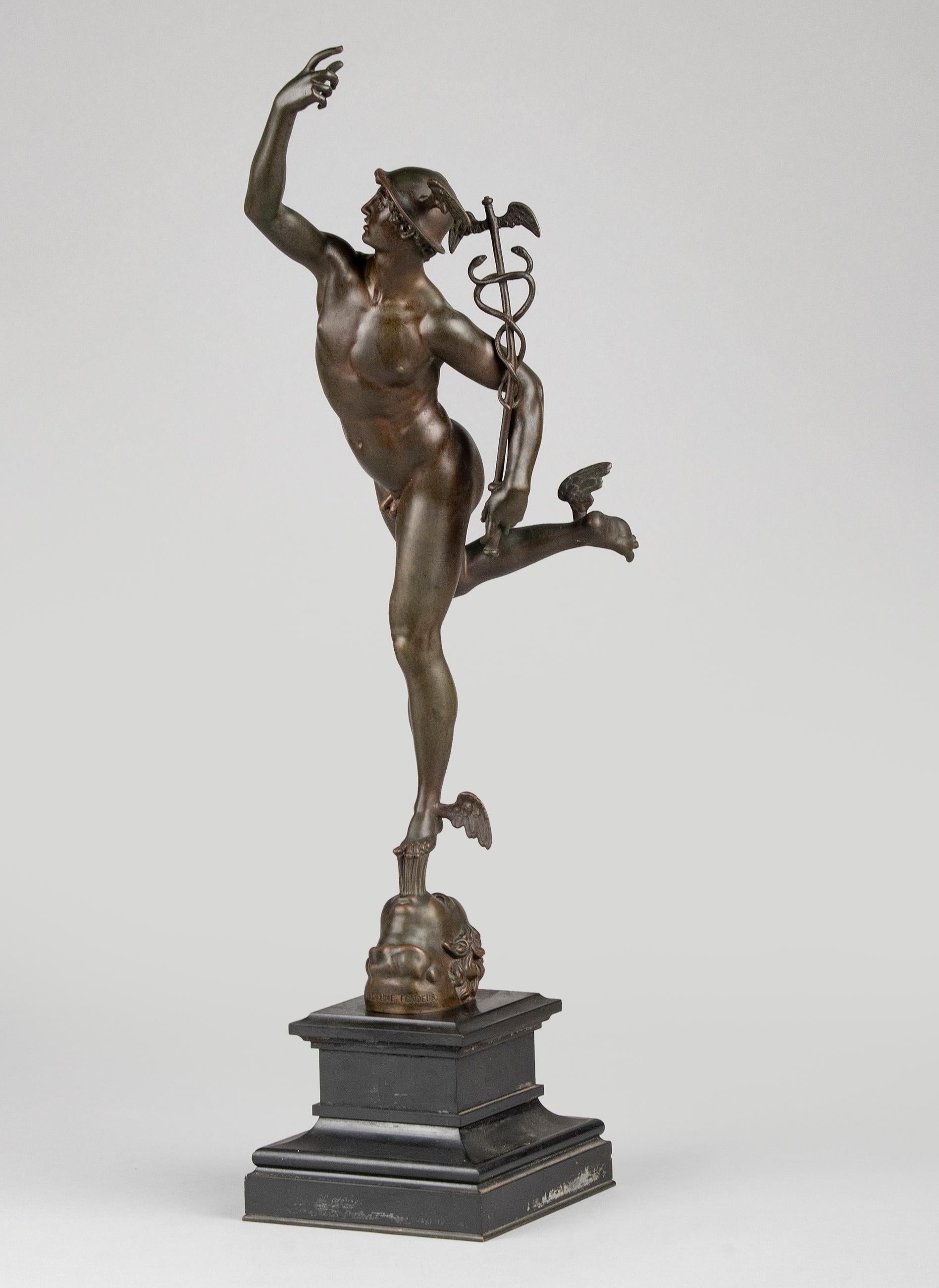 Classical Roman 19th Century Bronze Statue of Mercury / Hermes by Ferdinand Barbedienne