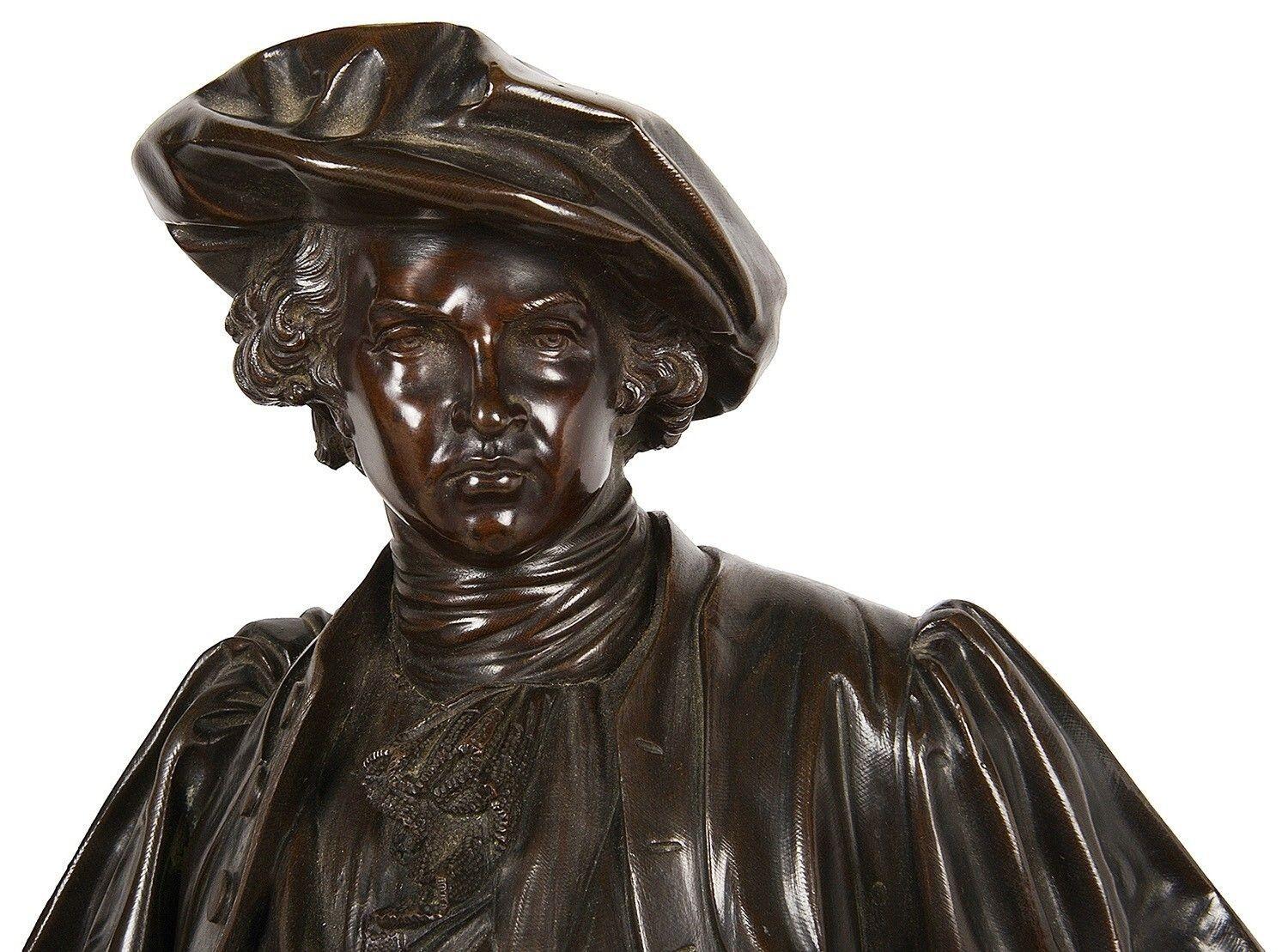 French 19th Century Bronze Statues of Hogarth and Reynolds For Sale