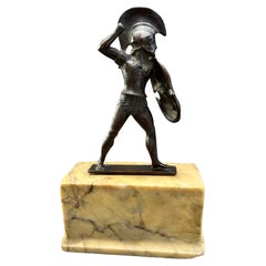 Estatuilla de Bronce de Aquiles del Siglo XIX Según la Antigüedad